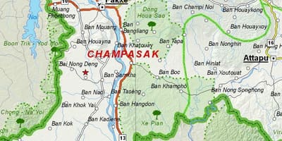 Mapa champasak laos