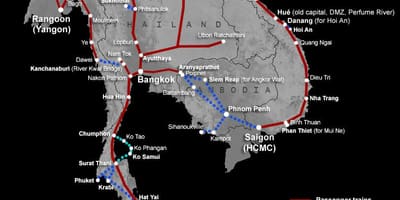 Laos trenbide-mapa